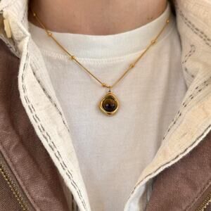 Y2k 2000s gold brown opal